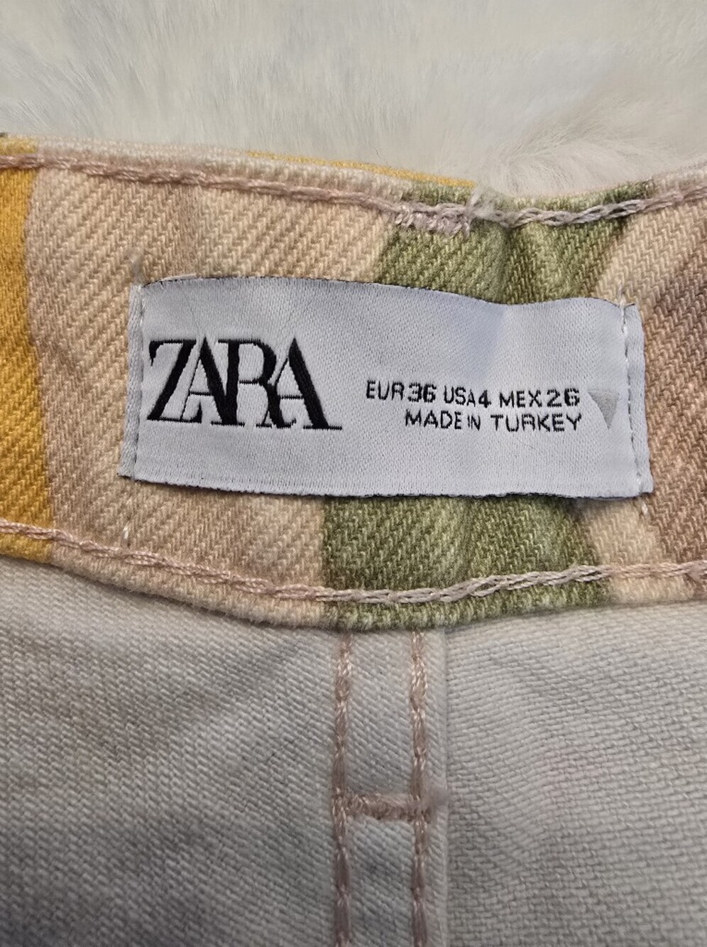 ZARA Women's Swirling Abstract Jeans Mid Rise Straight Leg Retro Boho - Picture 9 of 12